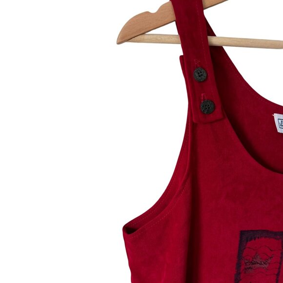 Vtg 90's Y2K Jessica Howard Maxi Jumper Pinafore Apron Sheath Dress NOS Red - Picture 9 of 16
